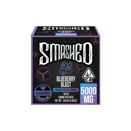 Smashed 5000mg Blueberry Blast Liquid Diamond Gummies